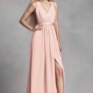 Vera Wang Long Chiffon Low Crisscross Back